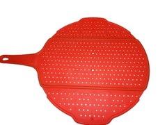 Squish Red Silicone Splatter Screen Collapsible Folding Frying Pan Guard 13″