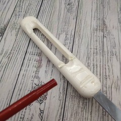 Vtg Bonny Nylon Slotted Wide Round Spatula Pancake Turner Blue White FLAWS READ