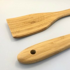 Set of 2 Large Spatula for Non Stick Cookware Eco-Friendly Bamboo Utensil S-4565