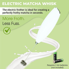 Matcha Whisk Set with Matcha Bowl – Matcha Set Included Electric Frother, Bamboo