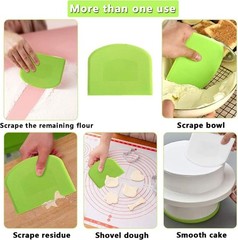 Dough Cutter Dual Pizza Flexible Plastic Bowl Scraper for Bread Sided Pastry