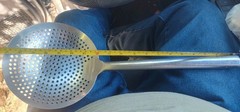LARGE SLOTTED ROUND SPOON STAINLESS STEEL COMMERCIAL GRADE SKIMMER STRAINER CHEF