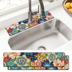 Sink Faucet Absorbing Mat, 2 Pack Drying Mat Around Faucet Sink Splash Guard …