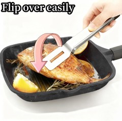 1/2× Kitchen Stainless Steel Steak Clamp Food Clip Tongs Meat BBQ Cooking Tool