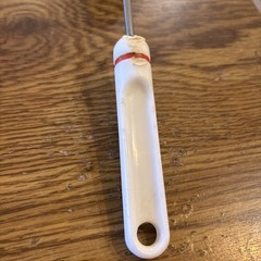 Unbranded Vintage Slotted Spatula 12″ white plastic handle