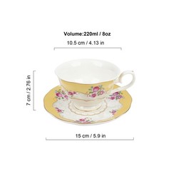 fanquare Colorful Floral Porcelain Coffee Cups with Saucers, British Tea Cups…