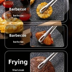 2× Stainless Steel Grill Tongs Cooking BBQ Steak Clamp Pastry Kitchen Tweezers