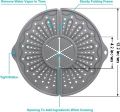 Silicone Splatter Screen For 10 11 and 12 Inch Frying Pan Foldable Splash Guard