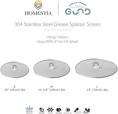 Splatter Screen for Cooking – Stainless Steel Grease Splatter Guard for Frying P