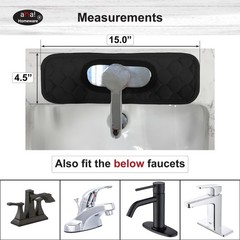 Bathroom Sink Splash Guard Oval-Hole Rectangle-Hole: , Faucet Mat for Bathroo…