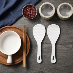 2 Pack Non-Stick Rice Paddle Spoon 8.3 Inch Plastic Scooper Spatula Kitchen Whit