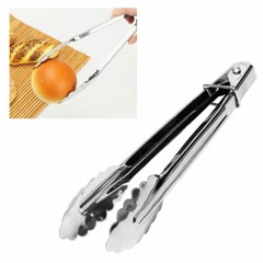 Utility Tongs 12″ Stainless Steel Mix Tool Food BBQ Kitchen Salad Grill Serving