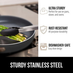 GORILLA GRIP Stainless Steel Bpa-Free Kitchen Tongs for Cooking, 7+9+12+14 Inch,