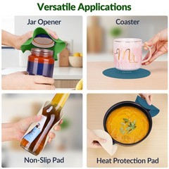 NIHOME Silicone Jar Opener – 6 Inch Round Shape, Forest Color Palette-4pcs