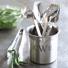 All-Clad Cook & Serve Stainless-Steel Utensils with Utensil Holder, Set of 6