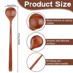 Wooden Cooking Spoons Long Handle Kitchen Spoon Set