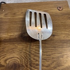Unbranded Vintage Slotted Spatula 12″ white plastic handle