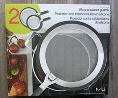 MIU 2-Piece Stainless Steel Mesh Silicone Splatter Guard Screens, 13″ & 10.4″