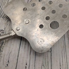 Vintage Chief Slotted Holes Long Spatula Red Wood Handle Farmhouse Rustic Turner