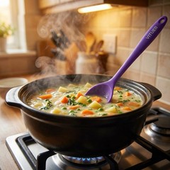 5PCS Silicone Serving Spoons Set, Heat Resistant Kitchen Spoons for Cooking, …