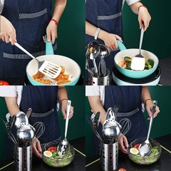 Stainless Steel Cooking Utensils Set, Berglander 13 A. 13 Pieces, Silver