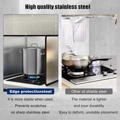3 Sided Splatter Guard,Foldable Stainless Steel Oil Splatter Screens for Fryi…
