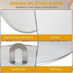 WRENYZK 3Pack Grease Splatter Screen for Frying Pan with Spatula, Stainless S…