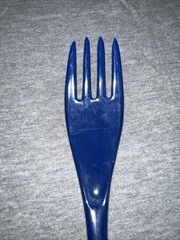 Vintage Melamine Ware Blue Kitchen Utensil Fork Serving China 809 Rare 4 Prong