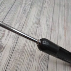 Vintage Nylon Slotted and Solid Serving Spoon Black Plastic Handle Unbranded