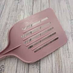 Vintage Ekco Pink Nylon Slotted Short Small Spatula Lightweight Plastic USA
