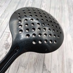 Vintage Ultratemp Black Round Slotted Holes Serving Spoon 2118 Robinson Knife