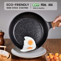 Nonstick Frying Pan with Lid, 10 In Non Stick Aluminum Granite Coating Chef’s…