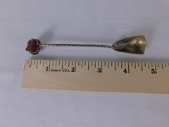 Twisted Handle Cooking Spoon Red Stone Accent Silver Metal Rustic Kitchen Decor