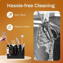 3x Stainless Steel Egg Whisk,Hand Push Rotary Whisk Blender,Versatile Easy Whisk