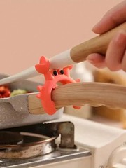 Silicone Crab Spatula Holder Heat Resistant Utensil Rest Kitchen Cooking Tool