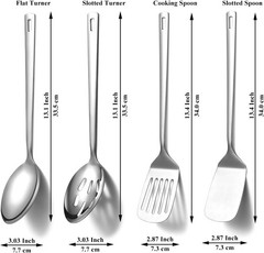 Elegant Stainless Steel 4-Piece Cooking Utensils Set – Dishwasher Safe Design