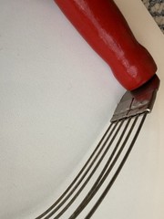 Vintage ANDROCK Wire Pastry Blender Dough Cutter Red Wood Handle Made in USA