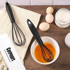 Silicone Whisk Heat Resistant Scratch Whisks Set of 3 Stainless Steel Silicone