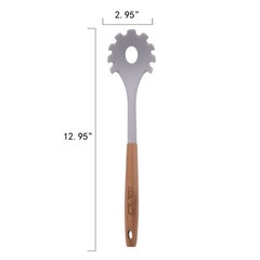 10-Piece Silicone and Acacia Wood Handle Kitchen Cooking Utensils Set, Gray