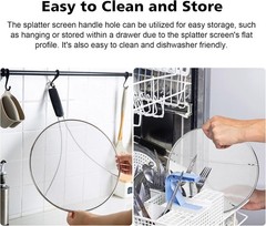 Splatter Screen for Frying Pan – 9.8″ 11.4″ 13″ Stainless Steel Fine Mesh Grease