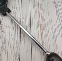 Vintage Nylon Slotted and Solid Serving Spoon Black Plastic Handle Unbranded
