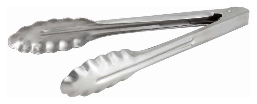 9″ Stainless Steel Utility Tongs, Heavyweight