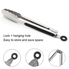 304 Stainless Steel Kitchen Cooking Tongs, 9″ and 12″ 16″