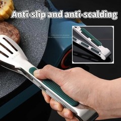 7/9/11.2 IN Stainless Steel Food Clip BBQ Grill Steak Food Clamp Clips Silicone