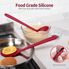 Silicone Kitchen Utensil Set High Heat Resistant 13.6in Long Nonstick Cookware