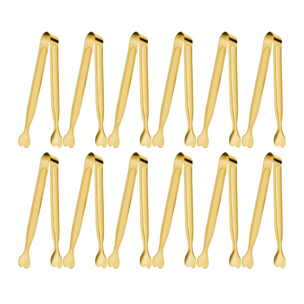 SERVING TONGS 12PACKS STAINLESS STEEL SUGAR TONGS 5.3INCH SMALL TONG KITCHEN APP