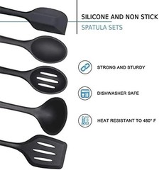 Silicone Kitchen Utensils Set, 5 PCS Heat Resistant Non Stick Cooking Tools, Sil