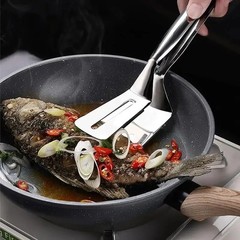 Stainless Steel Steak Clamp Food Bread Meat BBQ Clip Tongs Kitchen Cooking Tool