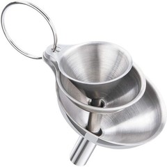 3PCS Kitchen Funnels Set,Stainless Metal Funnel for Filling Bottles – Silver