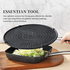 Splatter Screen for Frying Pan,Silicone Grease Splatter Guard, Heat-Resistant Sp